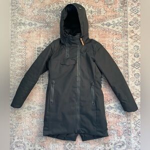 Indygena Black Ayaba Sarta Down Winter Ski Long Jacket Women’s Size Medium